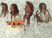 Albert Bierstadt Four Indians oil painting on canvas